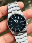 Seiko 5 Automatic 7S26 Black Dial Day-Date Rare Vintage Japan Made Wrist Watch