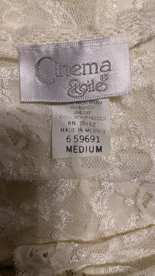 Vestido Babydoll De Colección Para Mujer Marfil Encaje Coqueta Hada Dollete Femenino Sin Mangas Talla M Foto 3 de 4