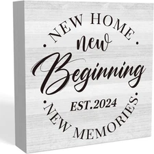 7x7 Inch 2024 Housewarming Gift New Home Decor Rustic New House Gift Ideas For N