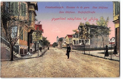 Avenue de la gare CONSTANTINOPLE San Stefano Istanbul Turkey 1910s Postcard