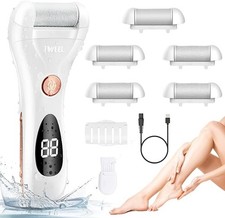 Electric Foot File Hard Skin Remover Rechargeable Waterproof Pedicure Tool +Head