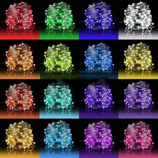 Led Fairy Lights 33ft 100 Leds Battery Operated String Lights Waterproof Multi C