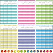Incentive Chart Pack, 6 Laminated Sheets, 240 Stickers, Multicolor