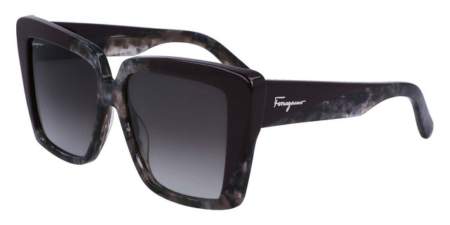 Lunettes de Soleil Salvatore Ferragamo SF1060S Grey Marble/Grey 55/14/140 femme