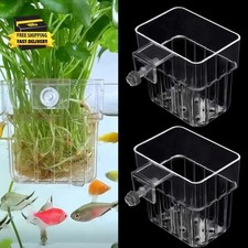 2 Pack Clear Aquarium Plant Holder Top Hanging Pots Fits 0.8in Tank Edge Aquasca