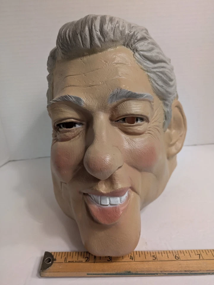Bill Clinton Mask Vinyl Ex President 2000 Disguise Halloween Costume Lewinsky - Image 4 of 4