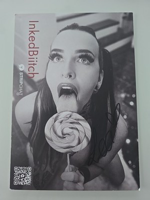 INKED BIITCH XL Autogrammkarte Autograph Signiert Signed Original Erotik 15x20