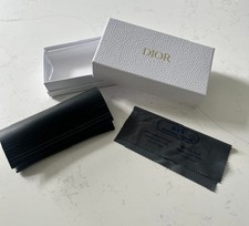 CHRISTIAN DIOR Black Eyeglass Case w/Hard White Gift Box NEW