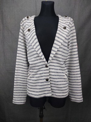 Hampton Republic Damen Jersey Blazer Baumwolle Streifen Gr. 44/46 XXL