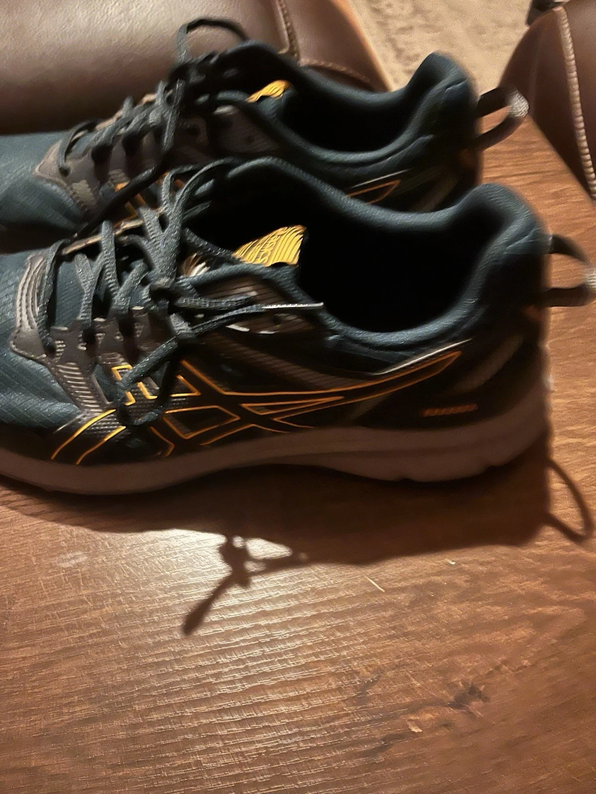 ASICS Trail Scout 2 Navy Blue Yellow Outdoor Athletic Running Hiking Size 12