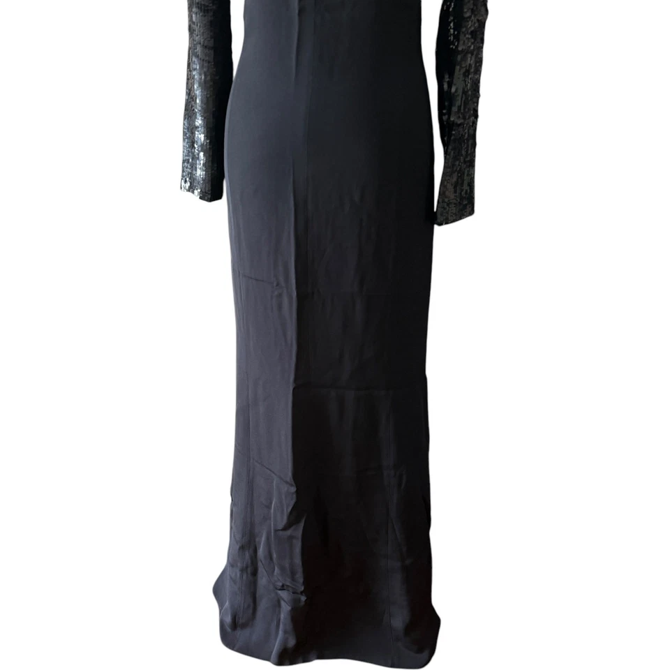 Vestido Emilio Pucci Lentejuelas Mangas Largas Espalda Abierta Seda en Negro Talla 6 Foto 3 de 4