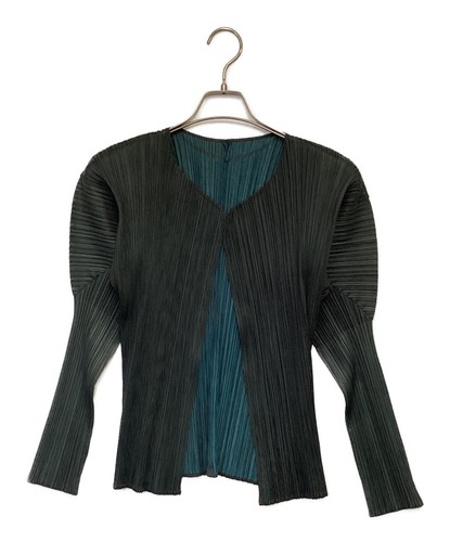 Pleats Please, PLEATS PLEASE Pleated Cardigan PP02-JO210 3 Green