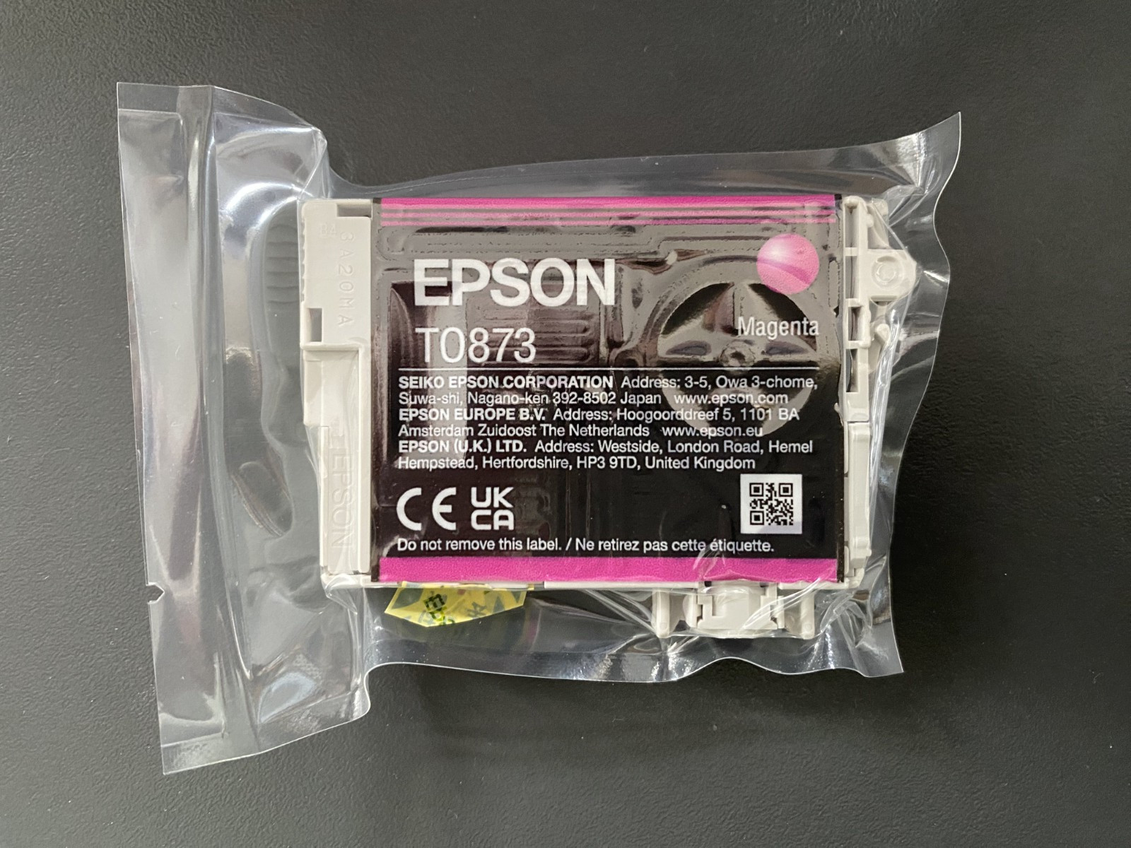 Genuine Epson Ink - T0873 MAGENTA / STYLUS PHOTO R1900 (INC VAT)