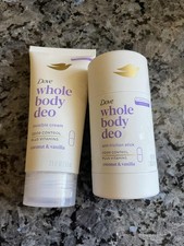  2 Dove Whole Body Deodorant 1 cream/1stick Coconut  Vanilla
