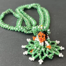 SOUTHWEST TRIBAL VINTAGE BEAD DANCING GIRL 12" NECKLACE UNRANDED Green