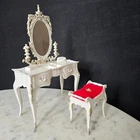 Vtg Susy Goose Barbie Vanity Dressing Table Stool Set French Provincl White 60s