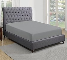 Image of collection 200 Thread Count 100% Egyptian Cotton Fitted Sheet (Super King, Grey)
