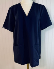 FIGS Technical Collection BLUE / NAVY - Three-Pocket Scrub Top V Neck- SIZE XL