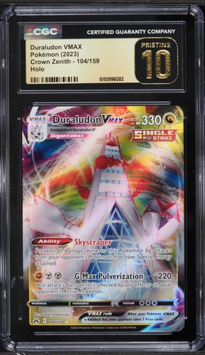 CGC 10 Pristine ENGLISH Duraludon VMAX 104/159 Holo Crown Zenith Pokemon Card