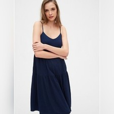 Gap Navy Blue Tiered Cami Midi Dress Size Large Tall