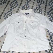 Charter Club Womens Petite White Jean Jacket ...