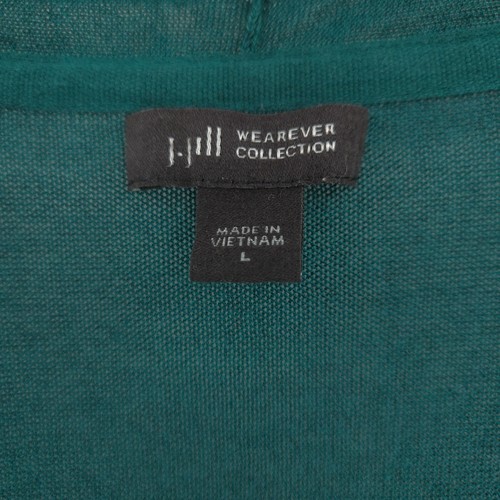 J. Jill womens longline open cardigan Size L green long sleeve lightweight - Picture 4 of 6