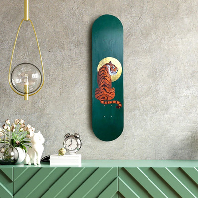 Handbemalte Tiger Skateboard Deck Wandkunst, Urban Modern Home Wanddekoration