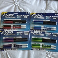Expo Mixed Marker Set Wet Dry Erase Markers 4 Count Fine Tip Set. 4 packs