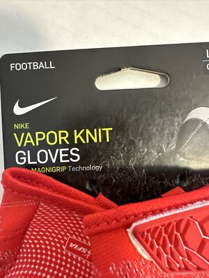 Nike Vapor Knit Red Football Skill Gloves Men's Size LARGE