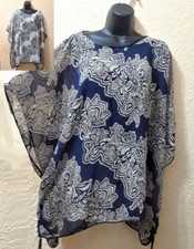 Summer Tunic Top Cover Up Beach Shirt Poncho Flower Bohemian Leaf S M L XL Lily
