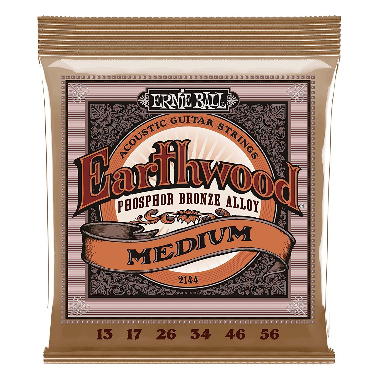 Струны для акустической гитары Ernie Ball из люминофорной бронзы Earthwood Medium 13-56 2190₽