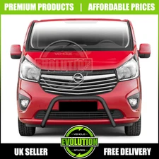 BLACK AXLE NUDGE A-BAR, BULL BAR GLOSS STEEL GUARD RENAULT TRAFFIC 2014-2019