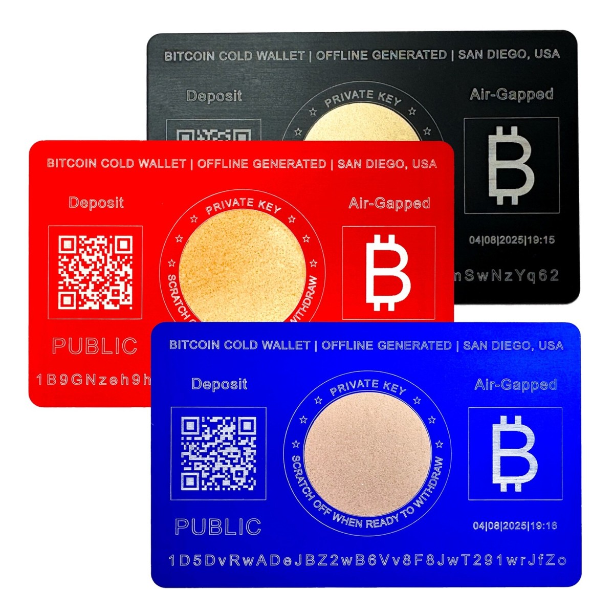 3x Bitcoin Cold Wallet Card, Gift Card Air Gapped Offline Crypto Metal  Storage | eBay