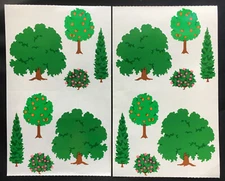 Mrs. Grossman’s TREE Stickers. 4 Squares. 1993. Retired.