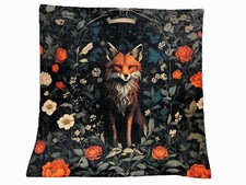 William Morris Abstract Floral Fox Design Linen Throw Pillow Cover Home Decor