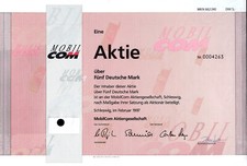 MobilCom AG, Schleswig, 1997 (1 Aktie zu 5 DM) - gelocht