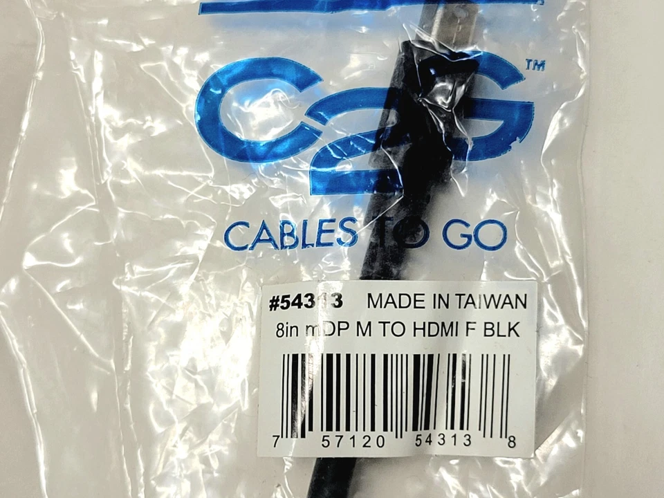 C2G 8in mDP M TO HDMI F BLK 54313 - Image 2 of 4