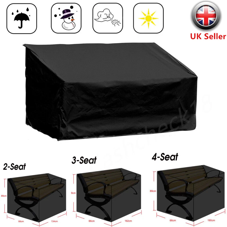 HEAVY DUTY WATERPROOF GARDEN OUTDOOR 2, 3, 4 SEATER BENCH SEAT COVER ALL SIZES