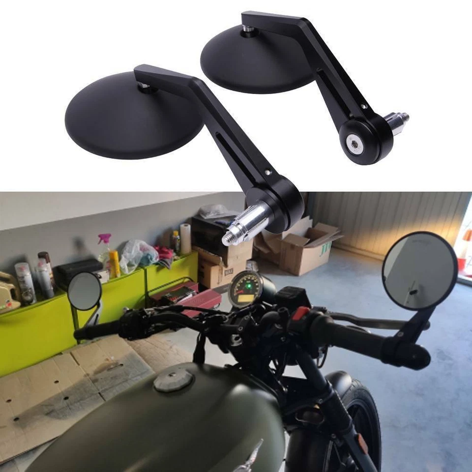 Rearview Side Mirrors Black Universal Fits For Harley Sportster 1200 96-2016 — 第 2/4 张图片
