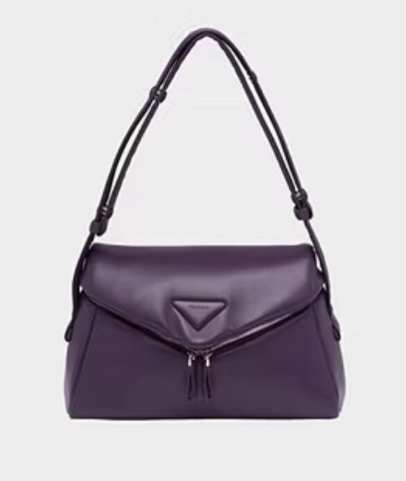 Prada Viola Padded Nappa Leather Signaux Shoulder Bag 1BC165