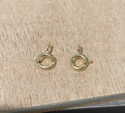 TWO Gold filled mm Spring Ring Clasps to hang charms or fix