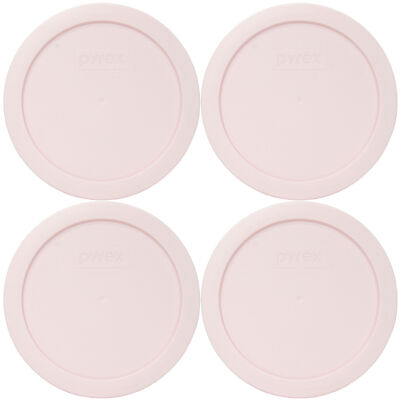 Pyrex 7201-PC Loring Pink Plastic Storage Replacement Lid Cover (4-Pack)