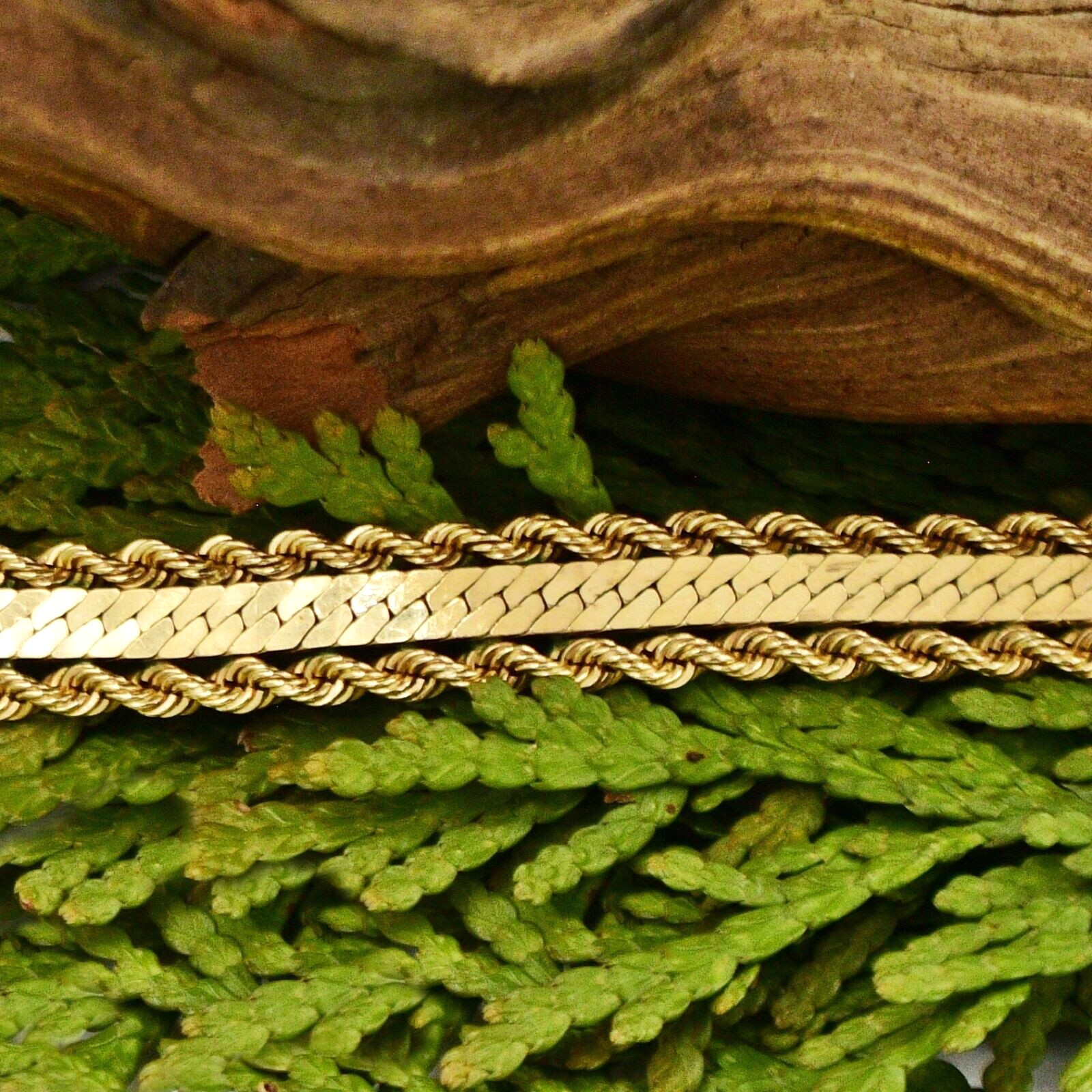 Rarest Rope 14k Yellow Gold Unique Heavy Rope & Herringbone Chain… - Gem