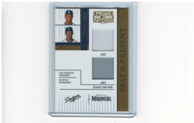 2005 Prime Patches Past and Present Double Swatch #8 Adrian Beltre Jersey /150
