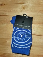 Nike Kids 2 Pk Blue White Crew Jordan Jumpman Zonal Basketball Sock Set S 3Y-5Y