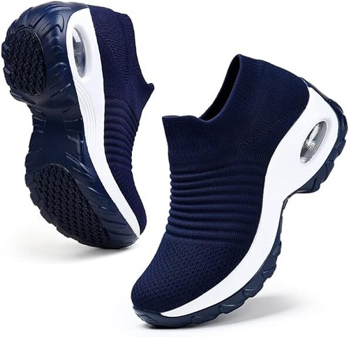 Women's Arch Support Walking Shoes Non Slip Lightweight Breathable Work Shoes - Picture 11 of 23
