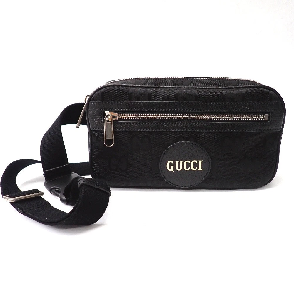 AUTH GUCCI BODY BAG GG OFF THE GRID CEINTURE BAG 631341 NOIR HOMME F/S