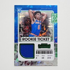 2021-22 Contenders Quentin Grimes RC Green Ice Rookie Ticket Swatch