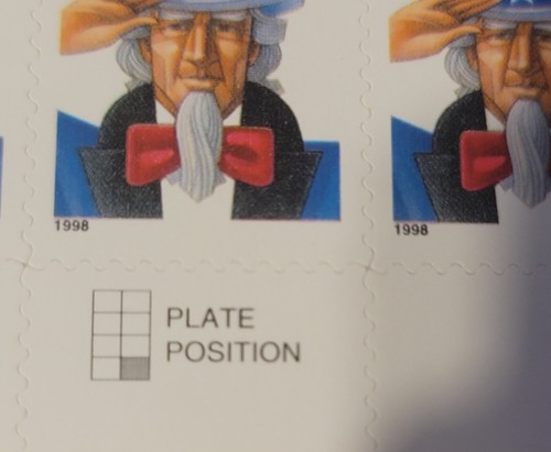 22 Cent... Uncle Sam ...sheet Of 20 New 1998 Stamps - Picture 3 of 4