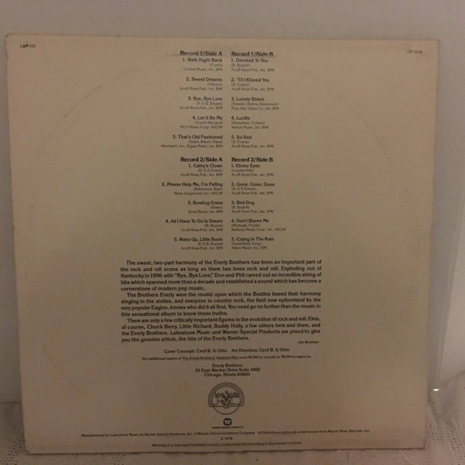 THE EVERLY BROTHERS - Greatest Hits of The Everly Brothers (2LP, 1978) - Image 2 of 4